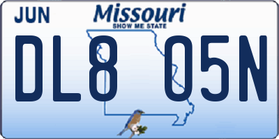 MO license plate DL8O5N