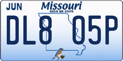 MO license plate DL8O5P