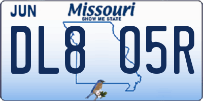 MO license plate DL8O5R