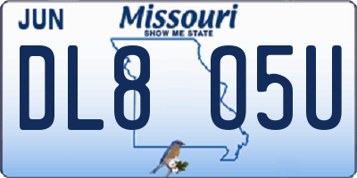 MO license plate DL8O5U