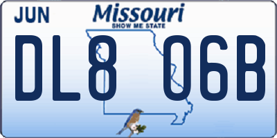 MO license plate DL8O6B