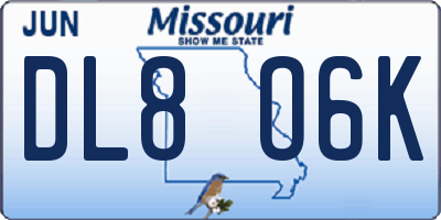 MO license plate DL8O6K