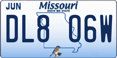 MO license plate DL8O6W