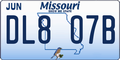 MO license plate DL8O7B