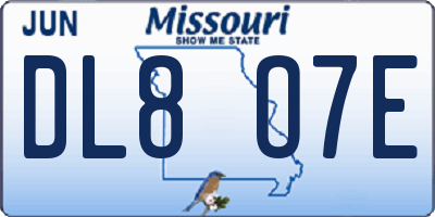 MO license plate DL8O7E