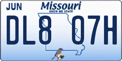 MO license plate DL8O7H