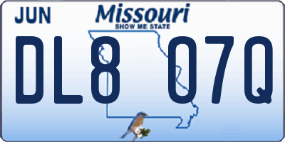 MO license plate DL8O7Q