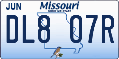 MO license plate DL8O7R