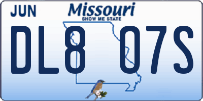 MO license plate DL8O7S