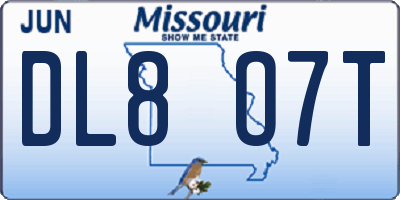 MO license plate DL8O7T
