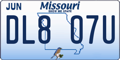MO license plate DL8O7U