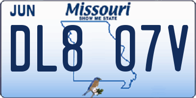 MO license plate DL8O7V