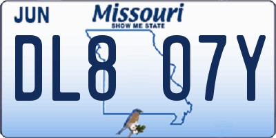 MO license plate DL8O7Y