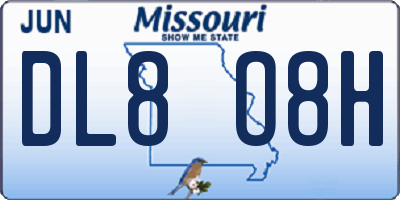 MO license plate DL8O8H