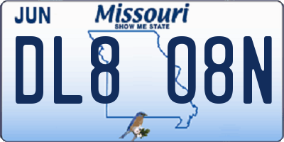 MO license plate DL8O8N