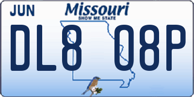 MO license plate DL8O8P