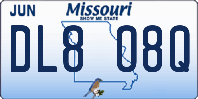 MO license plate DL8O8Q
