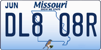 MO license plate DL8O8R