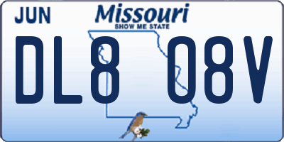 MO license plate DL8O8V