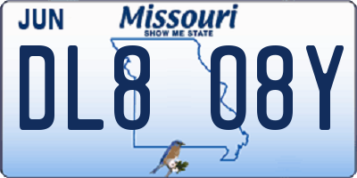 MO license plate DL8O8Y