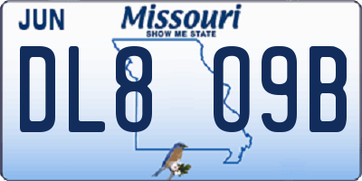 MO license plate DL8O9B