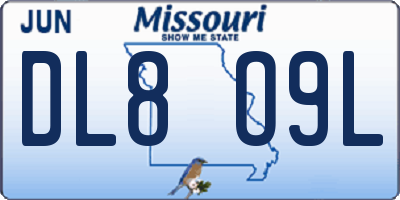 MO license plate DL8O9L