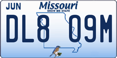 MO license plate DL8O9M