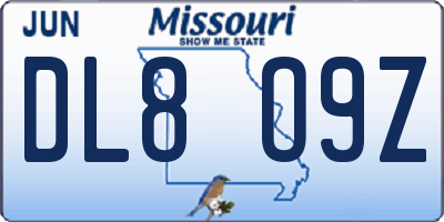 MO license plate DL8O9Z