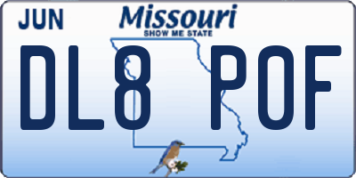 MO license plate DL8P0F