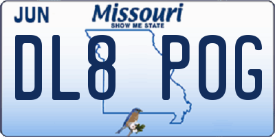 MO license plate DL8P0G