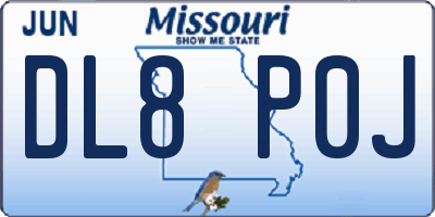 MO license plate DL8P0J