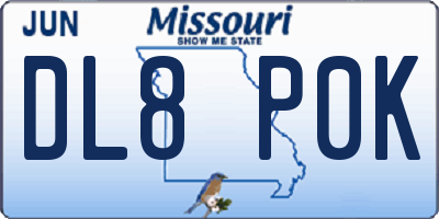 MO license plate DL8P0K