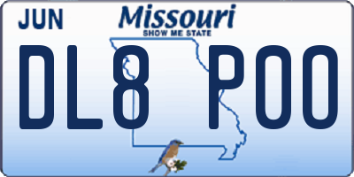 MO license plate DL8P0O