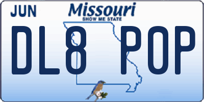 MO license plate DL8P0P