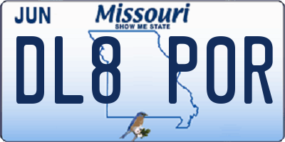 MO license plate DL8P0R
