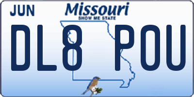 MO license plate DL8P0U