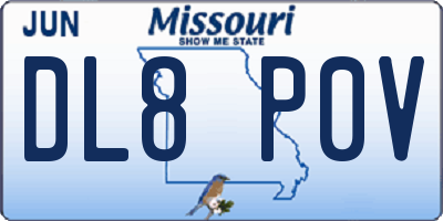 MO license plate DL8P0V