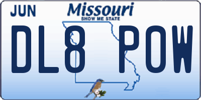 MO license plate DL8P0W