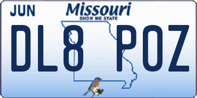MO license plate DL8P0Z