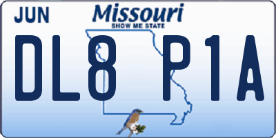 MO license plate DL8P1A
