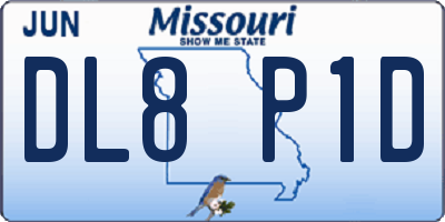 MO license plate DL8P1D