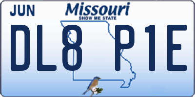 MO license plate DL8P1E