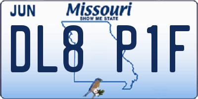 MO license plate DL8P1F