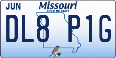 MO license plate DL8P1G