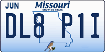MO license plate DL8P1I