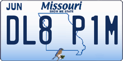 MO license plate DL8P1M