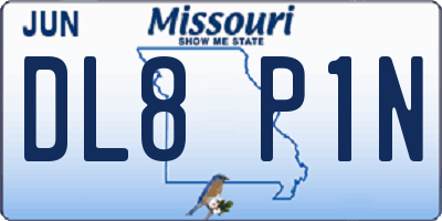 MO license plate DL8P1N
