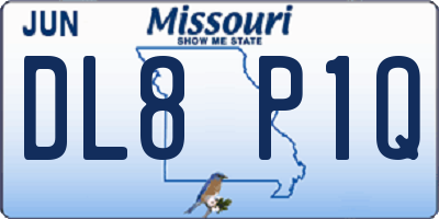 MO license plate DL8P1Q