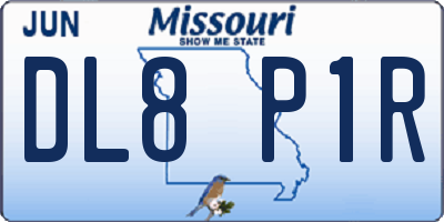 MO license plate DL8P1R