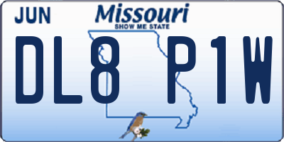 MO license plate DL8P1W